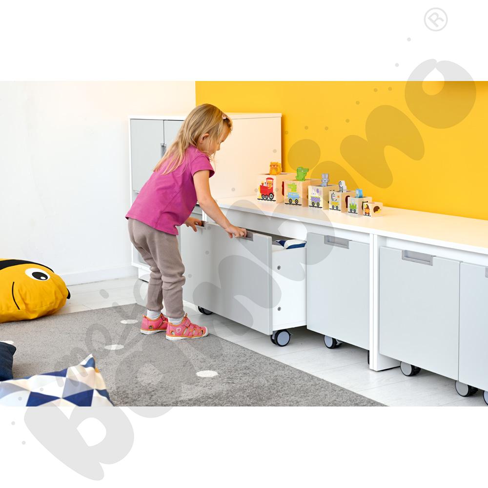 Quadro - ławeczka na 3 małe skrzynie, biała