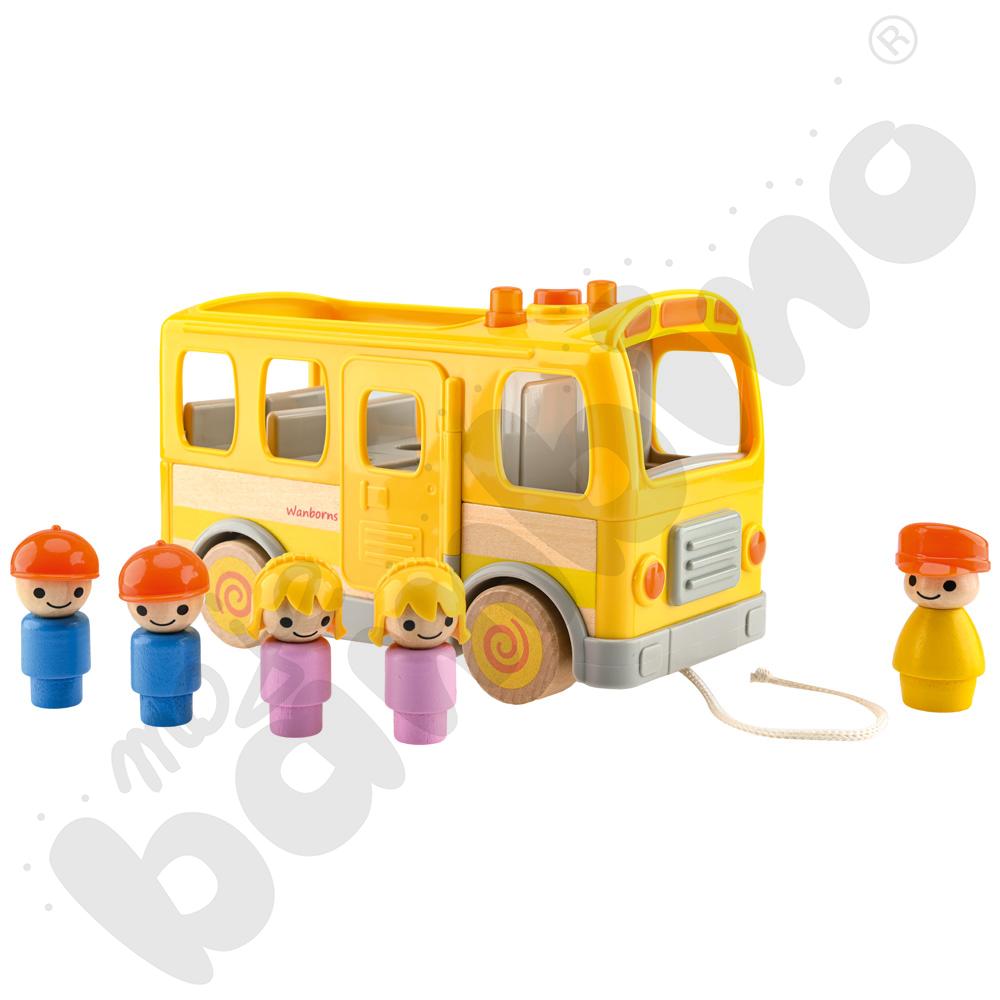 Drewniany autobus szkolny z dźwiękiem i światłami