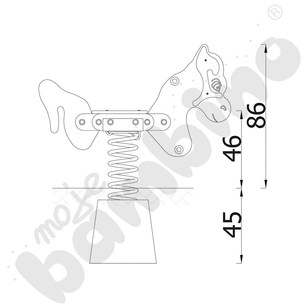 Quadro Simple - sprężynowiec Konik na podstawie betonowej