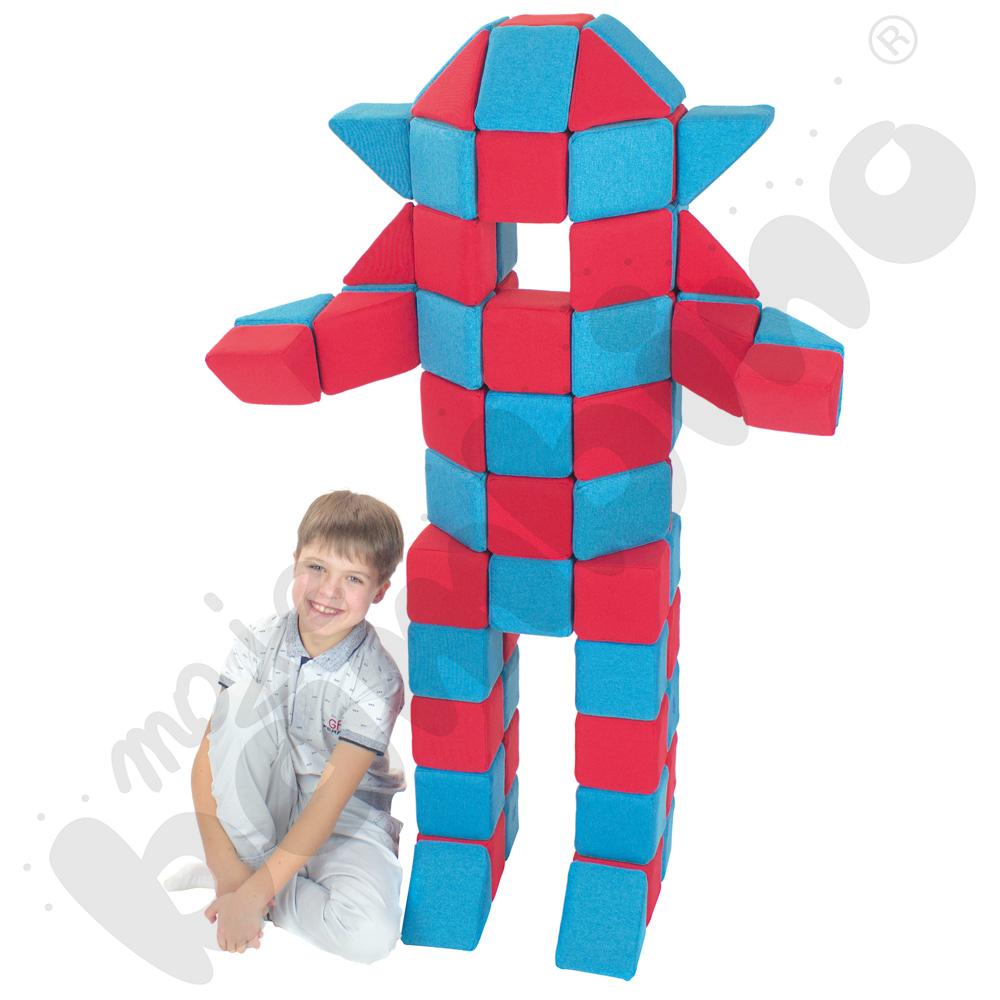 Zestaw klocków JollyHeap - niebiesko-czerwone, 100 szt.