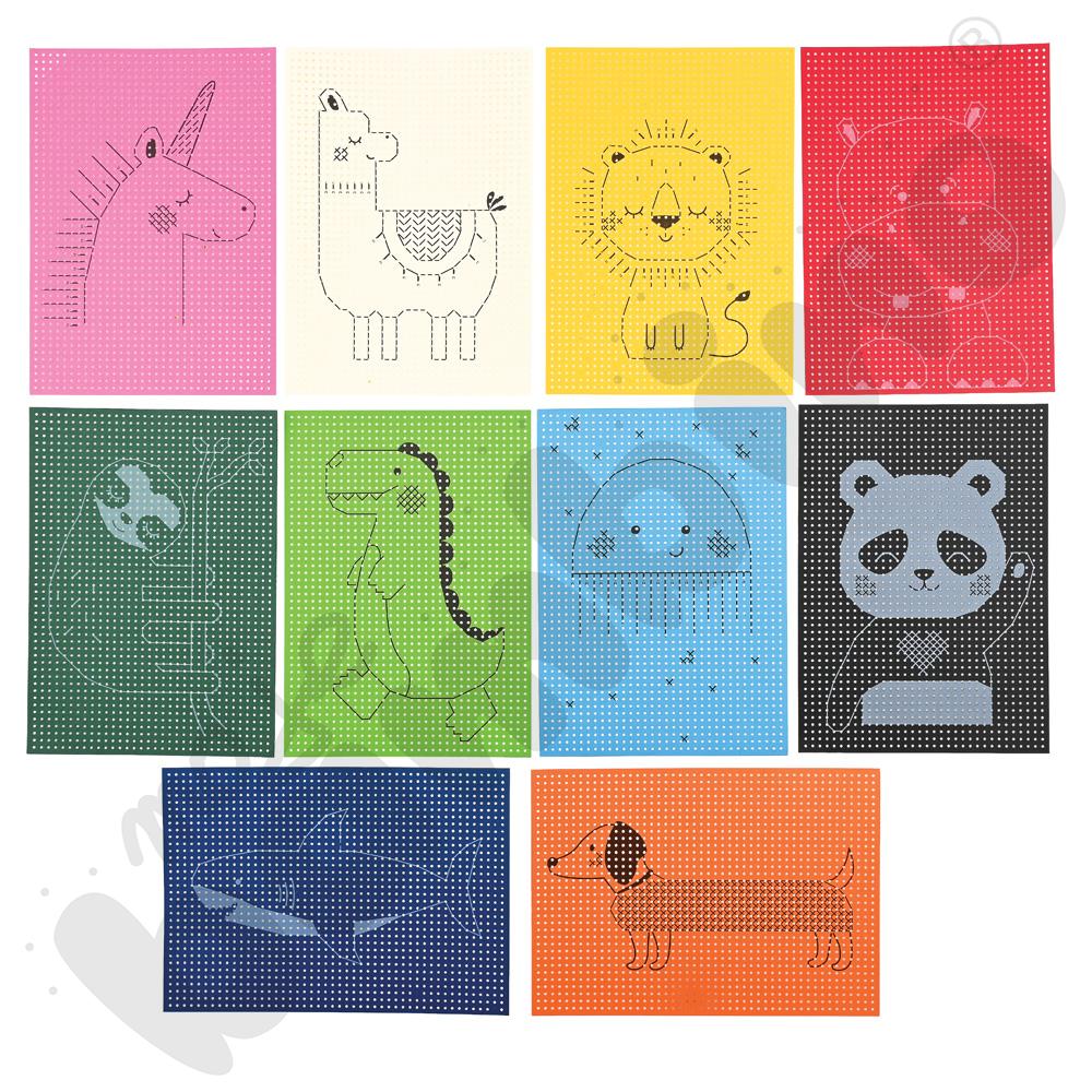 Kartonowe wyszywanki - zwierzęta