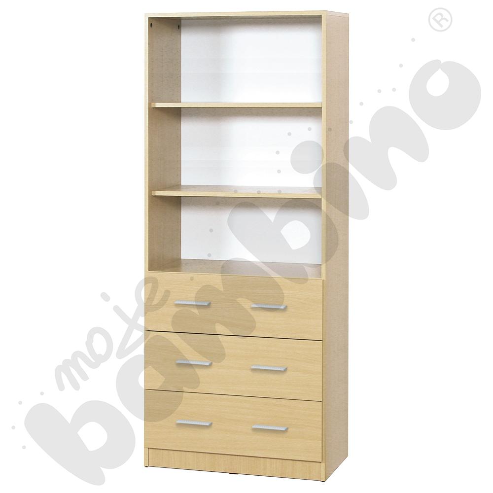 Regał wysoki z 3 szufladami - klon 375