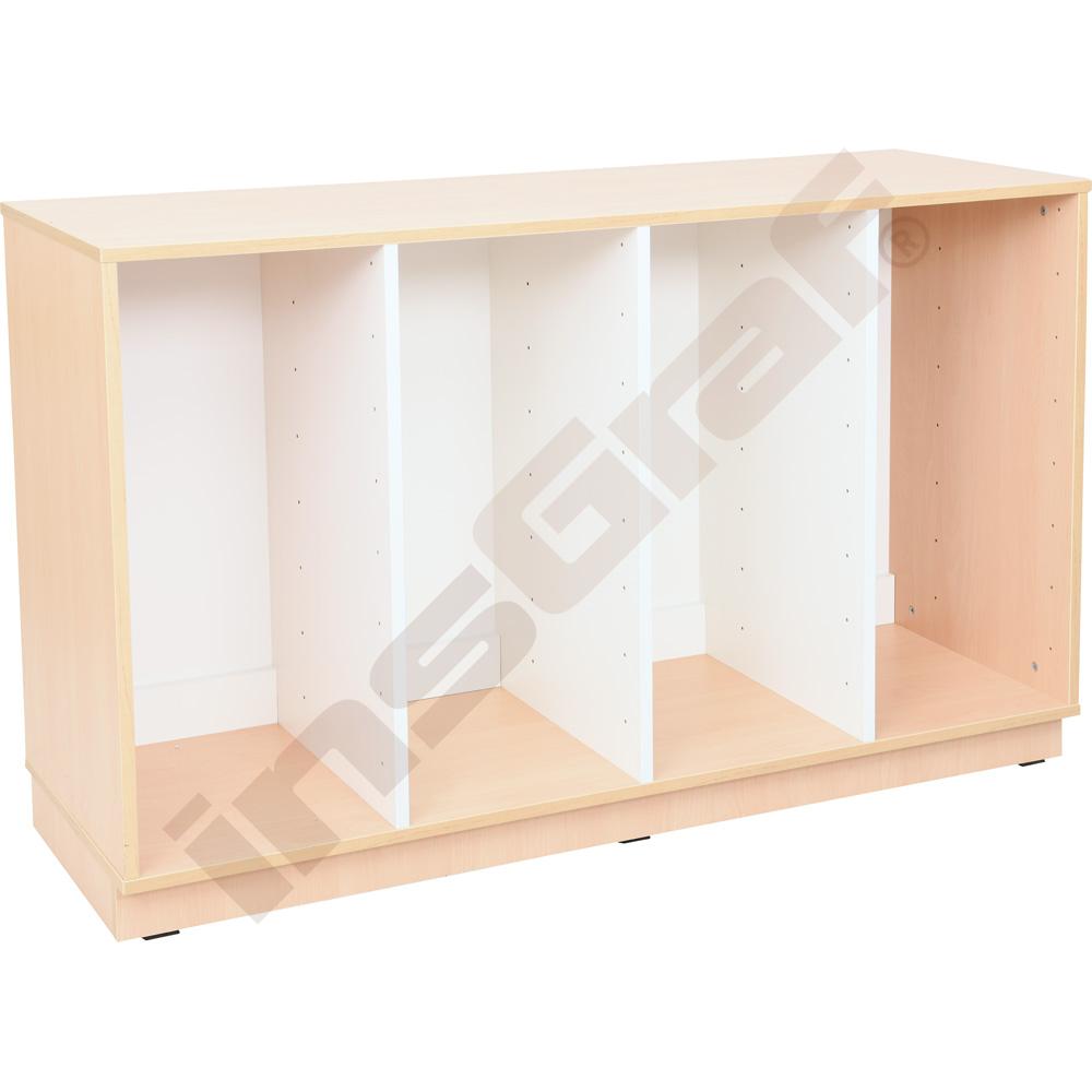 Quadro - skříňka M na plastové zásobníky - 4 sloupy, světlý javor