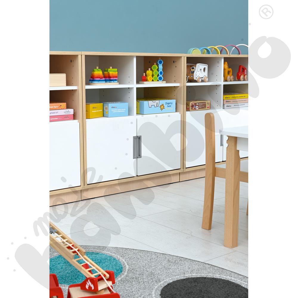 Quadro - regał M z przegrodą i półką, klon jasny