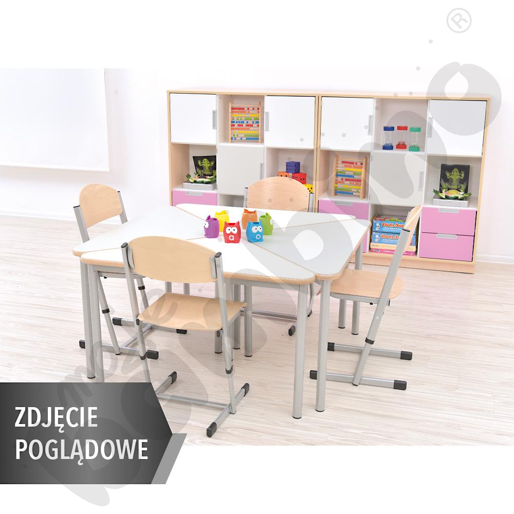 Stół Mila trójkątny 90x90x122, blat brzoza, narożniki proste, rozm. 2