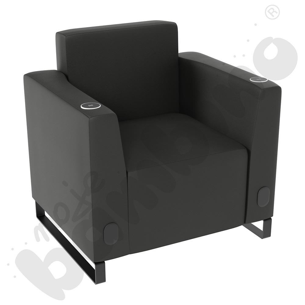 Fotel Universum wys. 82 cm, 2 boki niskie, oba z gniazdkiem elektrycznym i indukcją, tkanina MT01