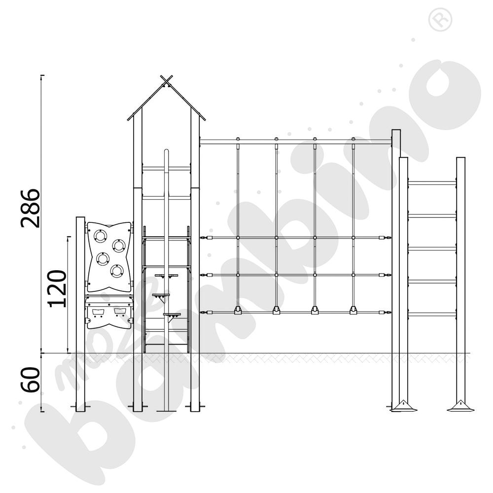 Zestaw Urbi 7, słupy metalowe B