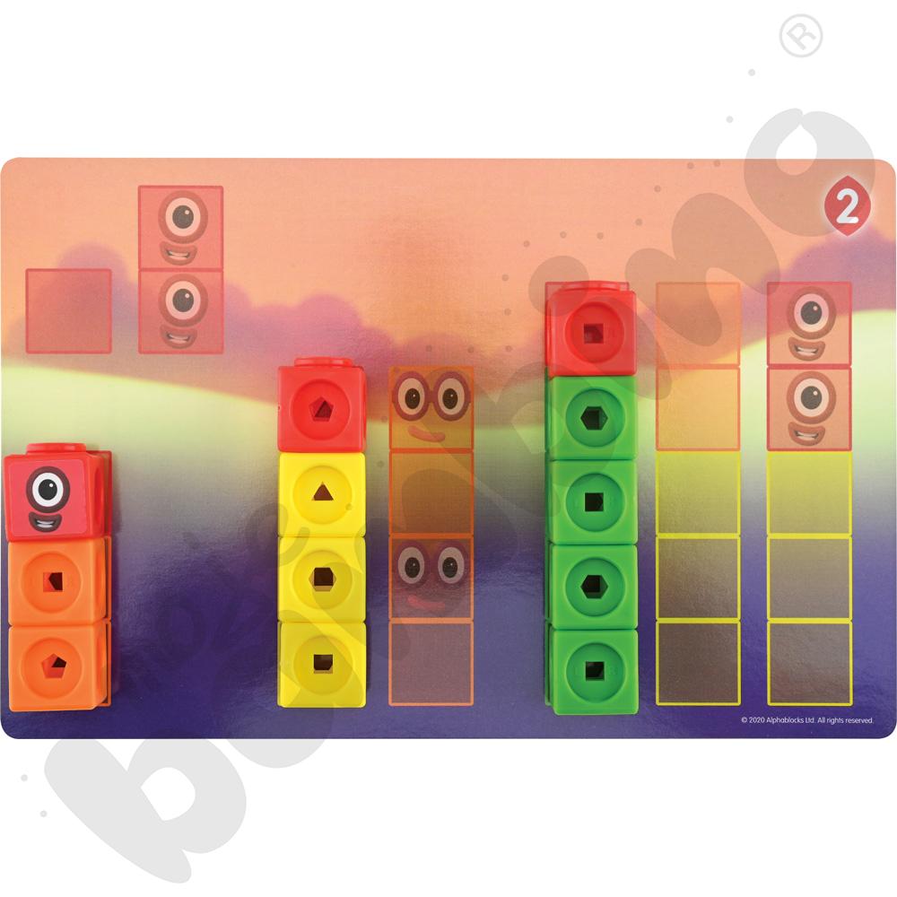 Kostki matematyczne z kartami działań 1-10 