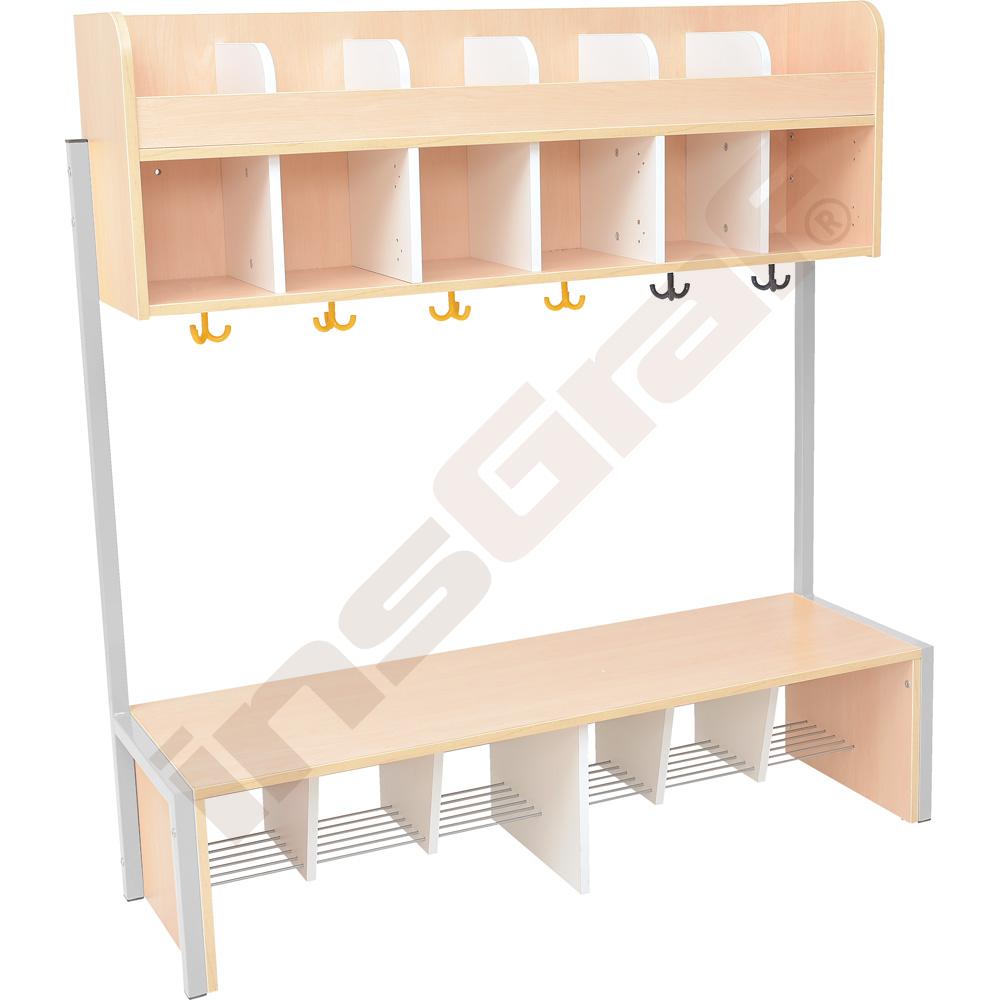 Garderobe Quadro 6 mit Gestell, SH 26 cm, Ahorn Jylland