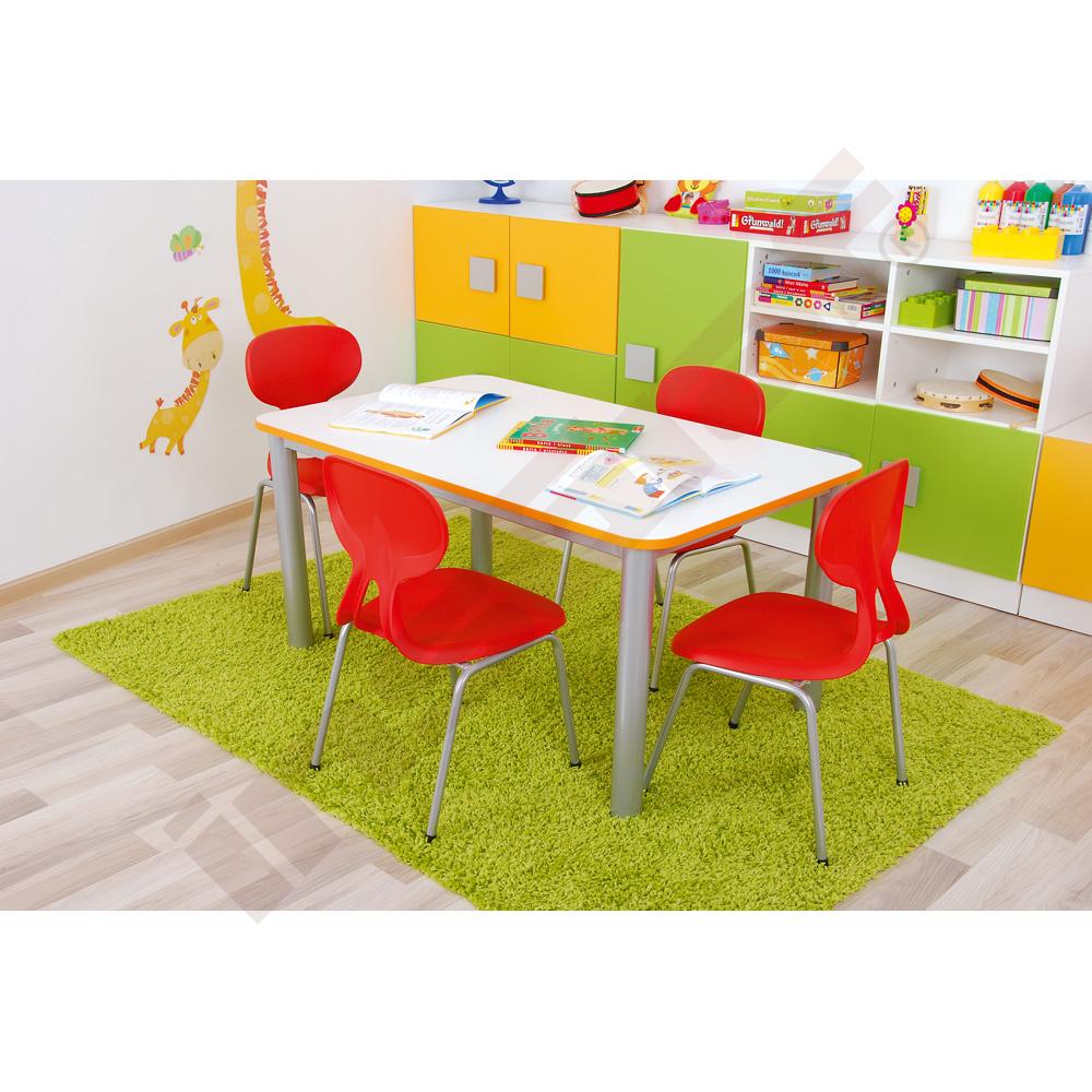 Stuhl Colores 3, SH 36 cm, blutorange