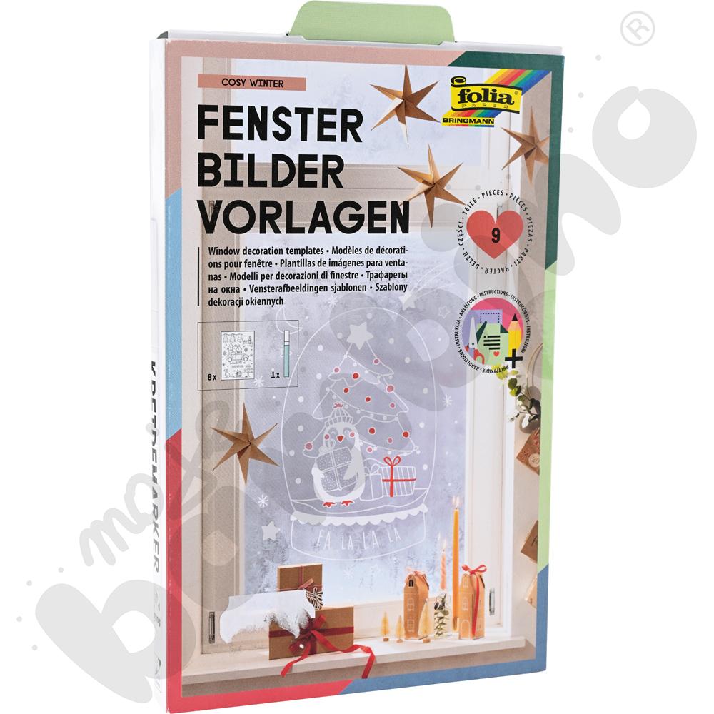 Szablony dekoracji okiennych - zima