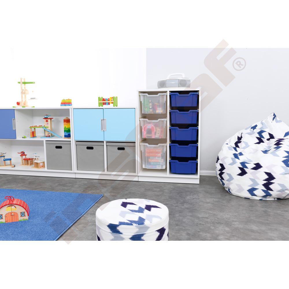 Quadro - skříňka M+ na plastové zásobníky, 2 sloupy - bílá  