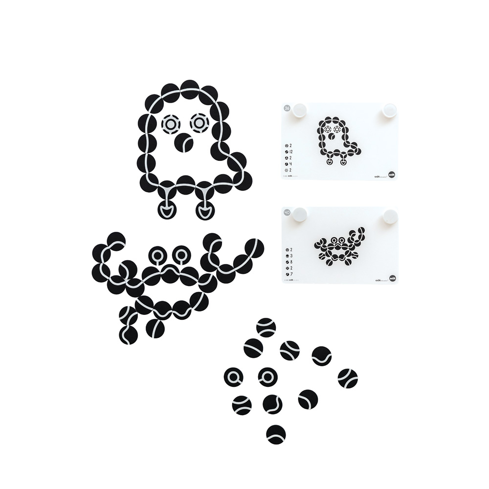 Magnetické puzzle s kartičkami s úlohami - abstrakty