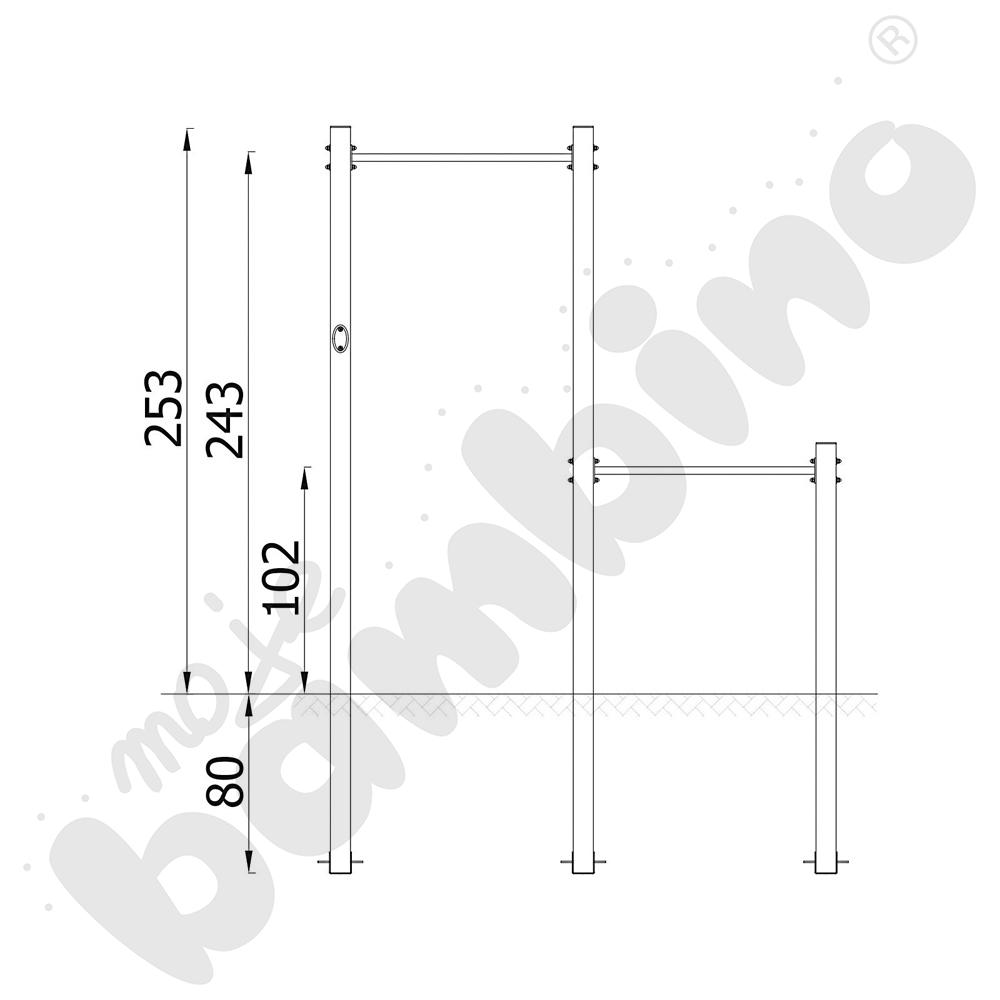 Street workout Drążki podwójne Orange