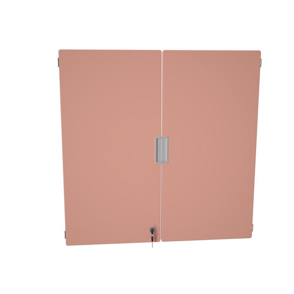 Quadro - stredné dvierka 90 st. so zámkom, montované do korpusu, tiché zatváranie, 1 pár - púdrové