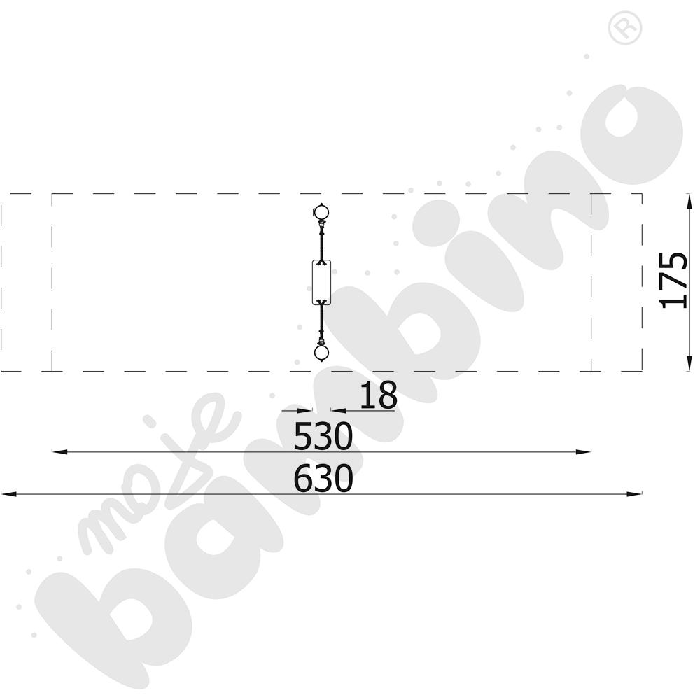 Huśtawka Robinio na słupach, zawiesie proste