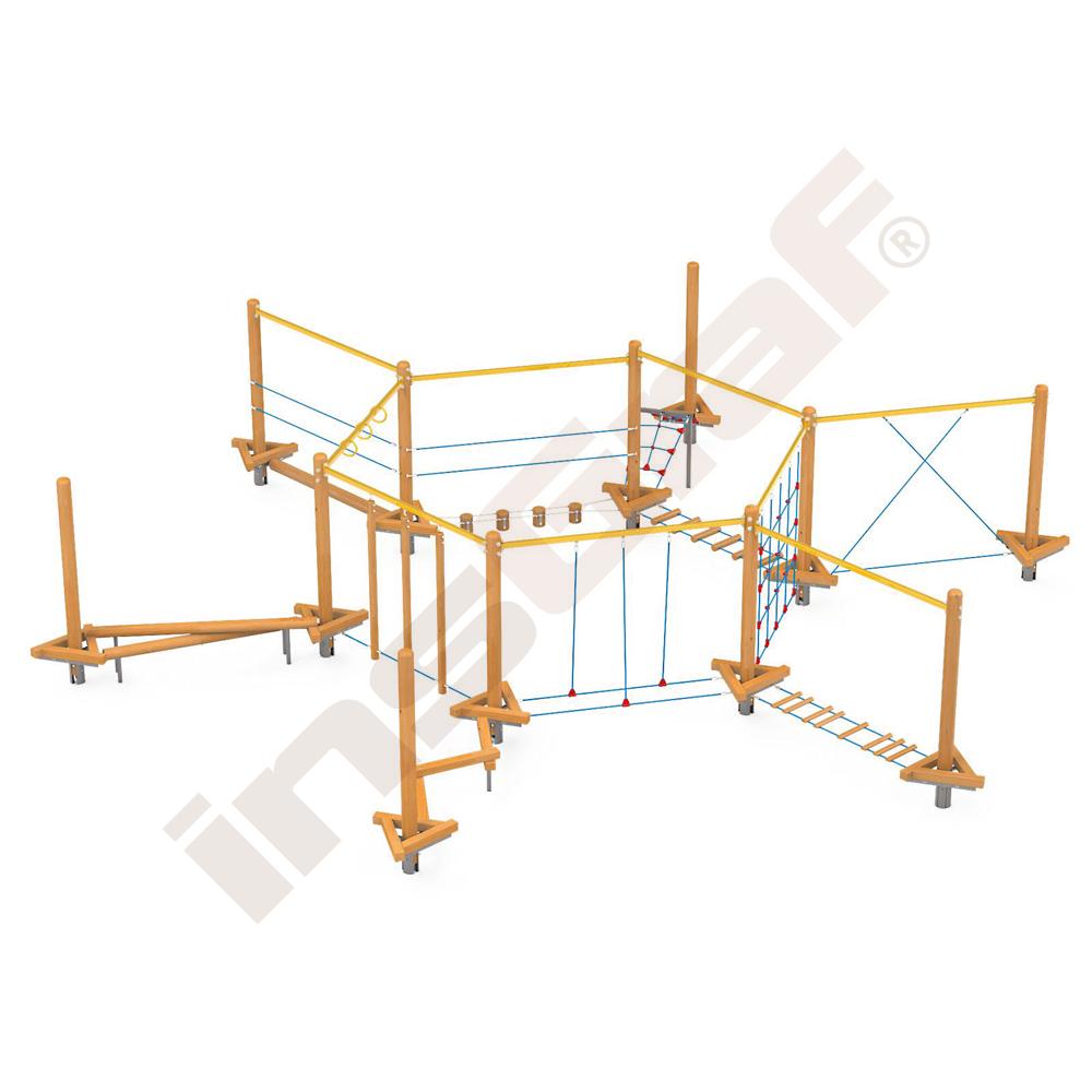 Sada Mini lanový park 2, dřevěné sloupy