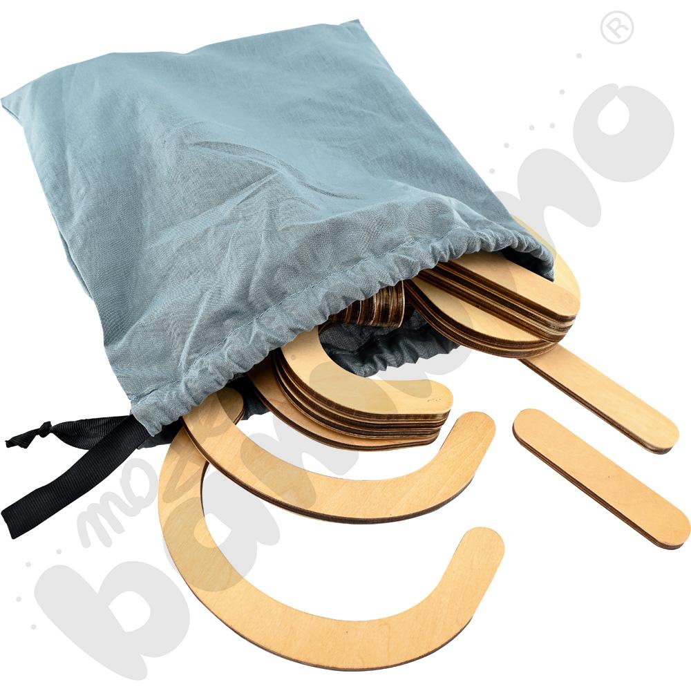 Drewniane litery magnetyczne - zestaw z kartami