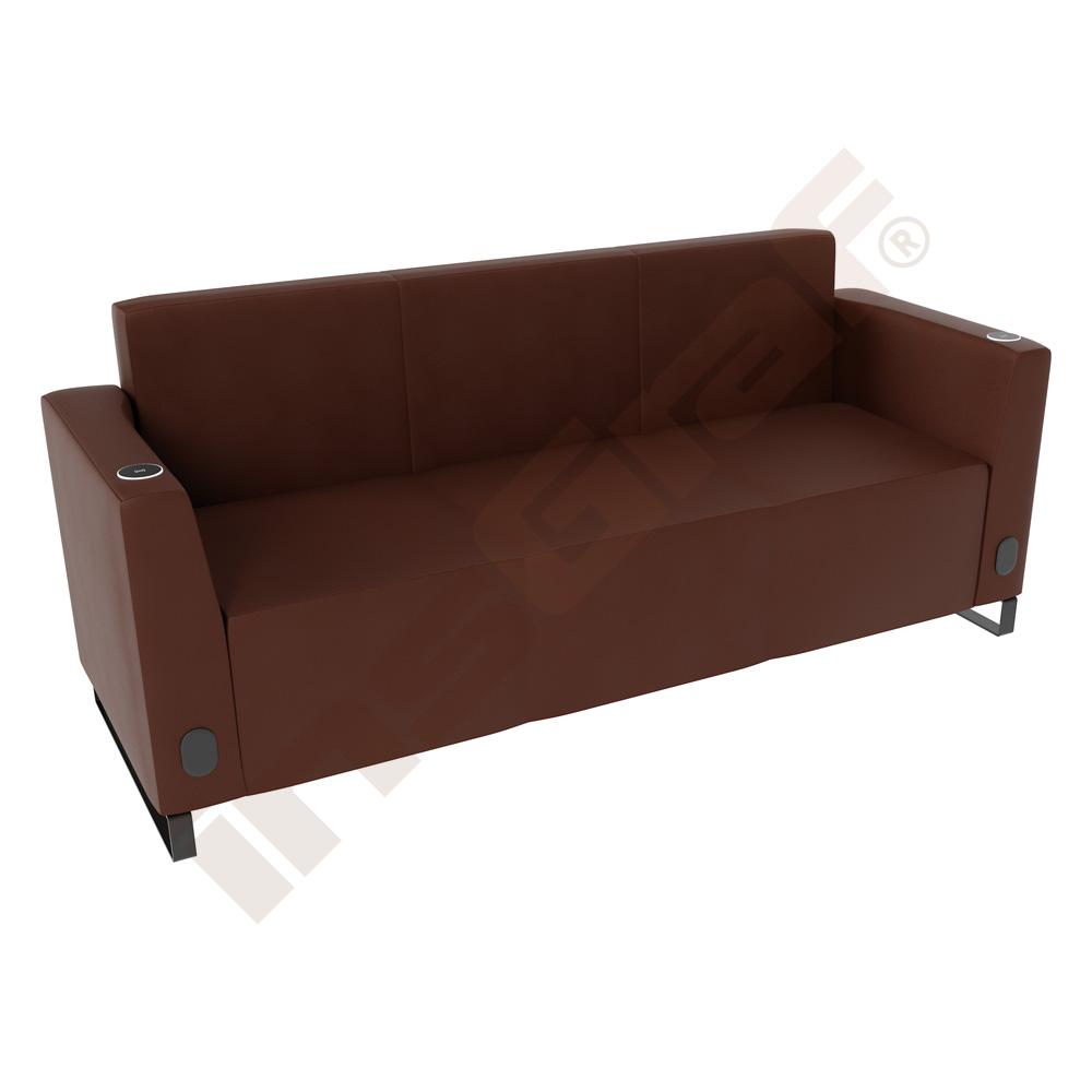 
Universum Dreisitzer, H 82 cm, 2 niedrige Armlehnen, beide mit Mediaport, Bezug MT03
