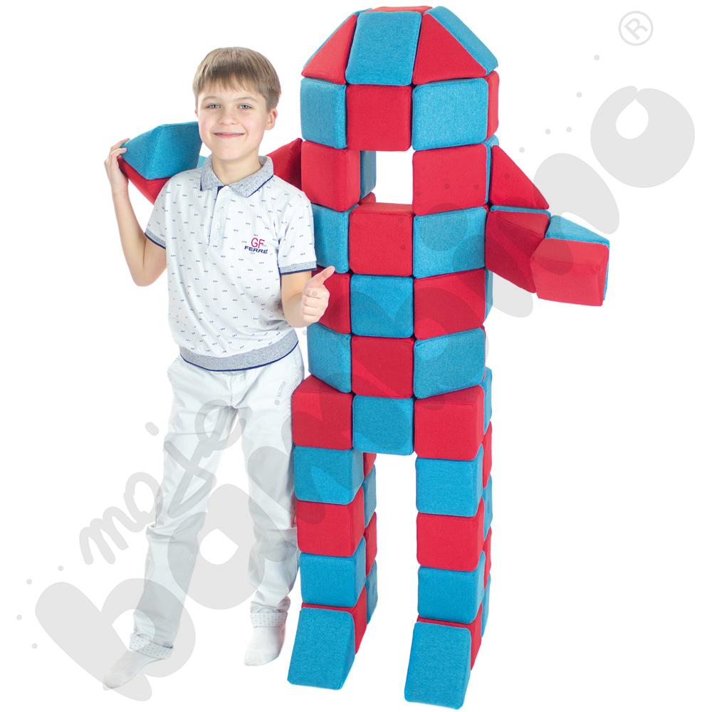 Zestaw klocków JollyHeap - niebiesko-czerwone, 100 szt.