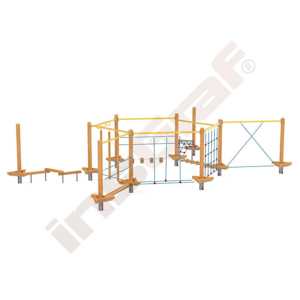 Sada Mini lanový park 7, dřevěné sloupy