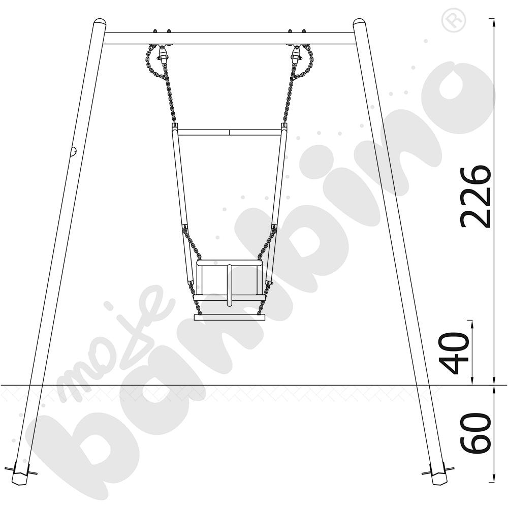 Action4kids - huśtawka metalowa z zawiesiem Rodzic-dziecko 