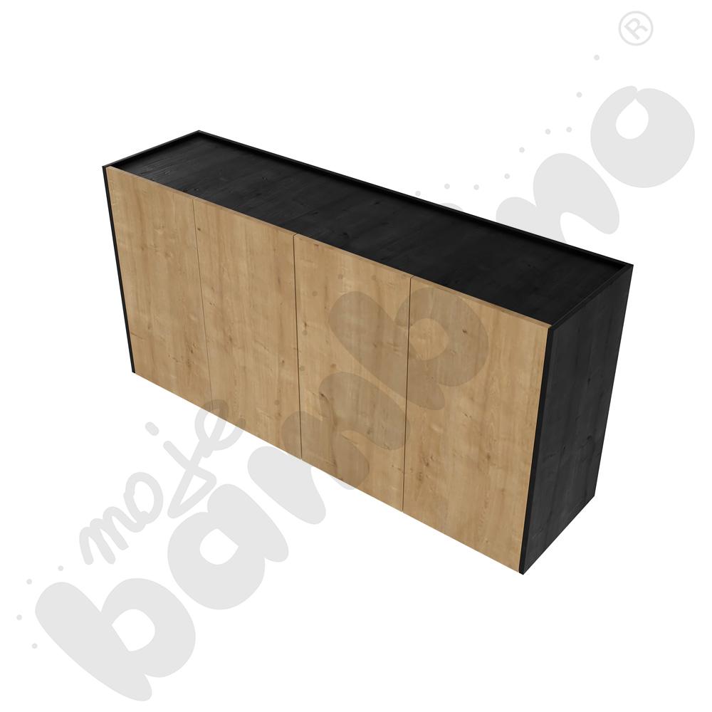 Szafka aktowa Viga M w czarnej skrzyni - dąb naturalny