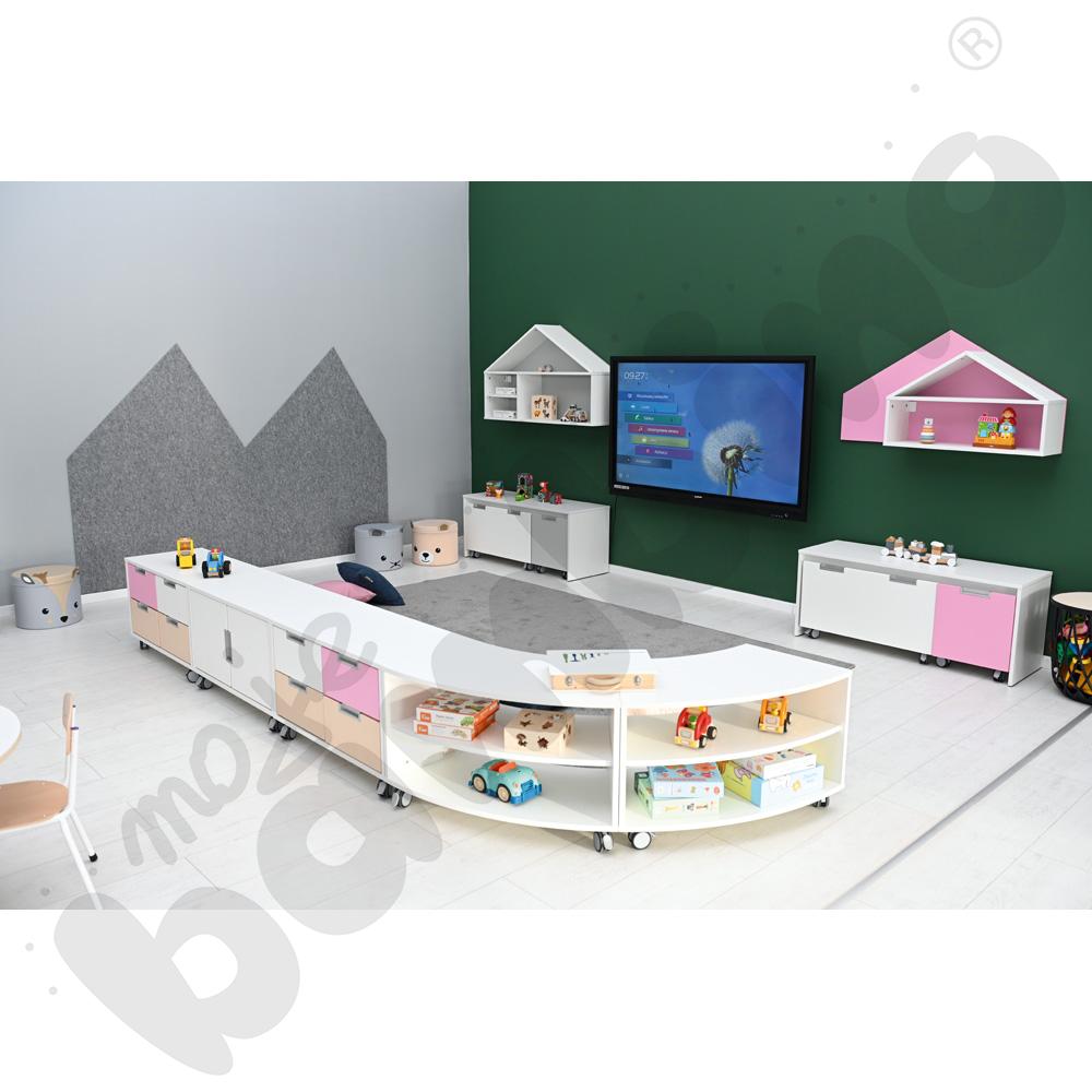 Quadro - szafka 1/8 koła S na nóżkach, biała