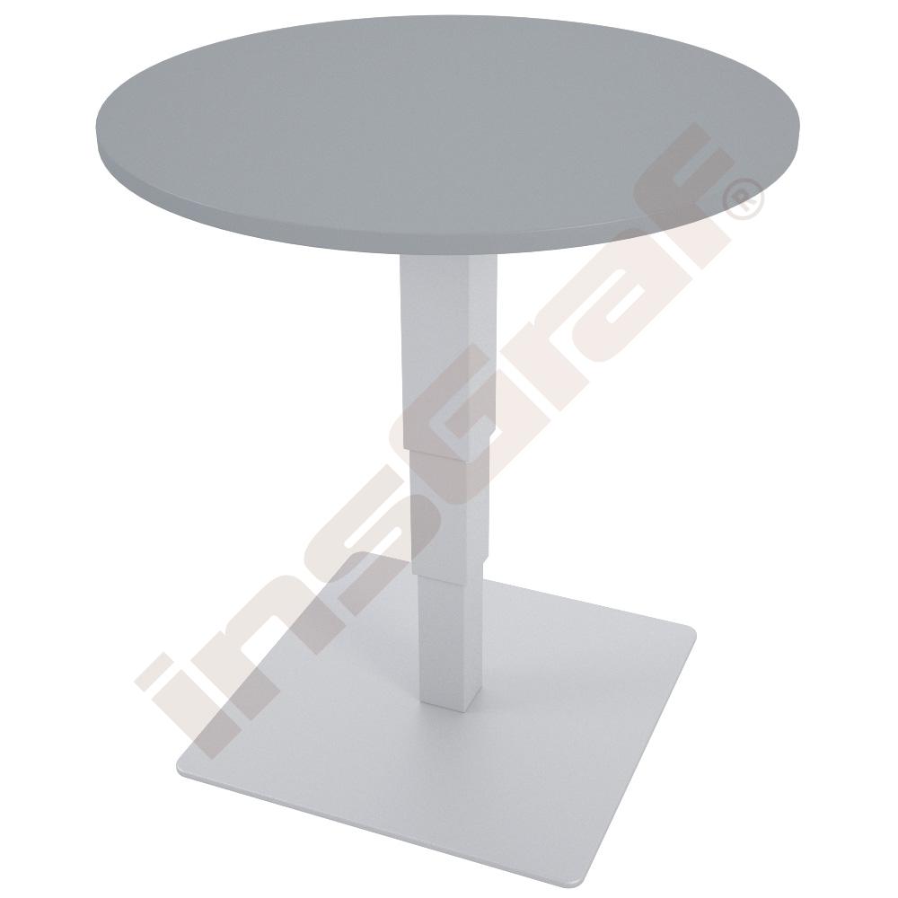 Kulatý stolek 70 cm s elektro regulací výšky - šedý