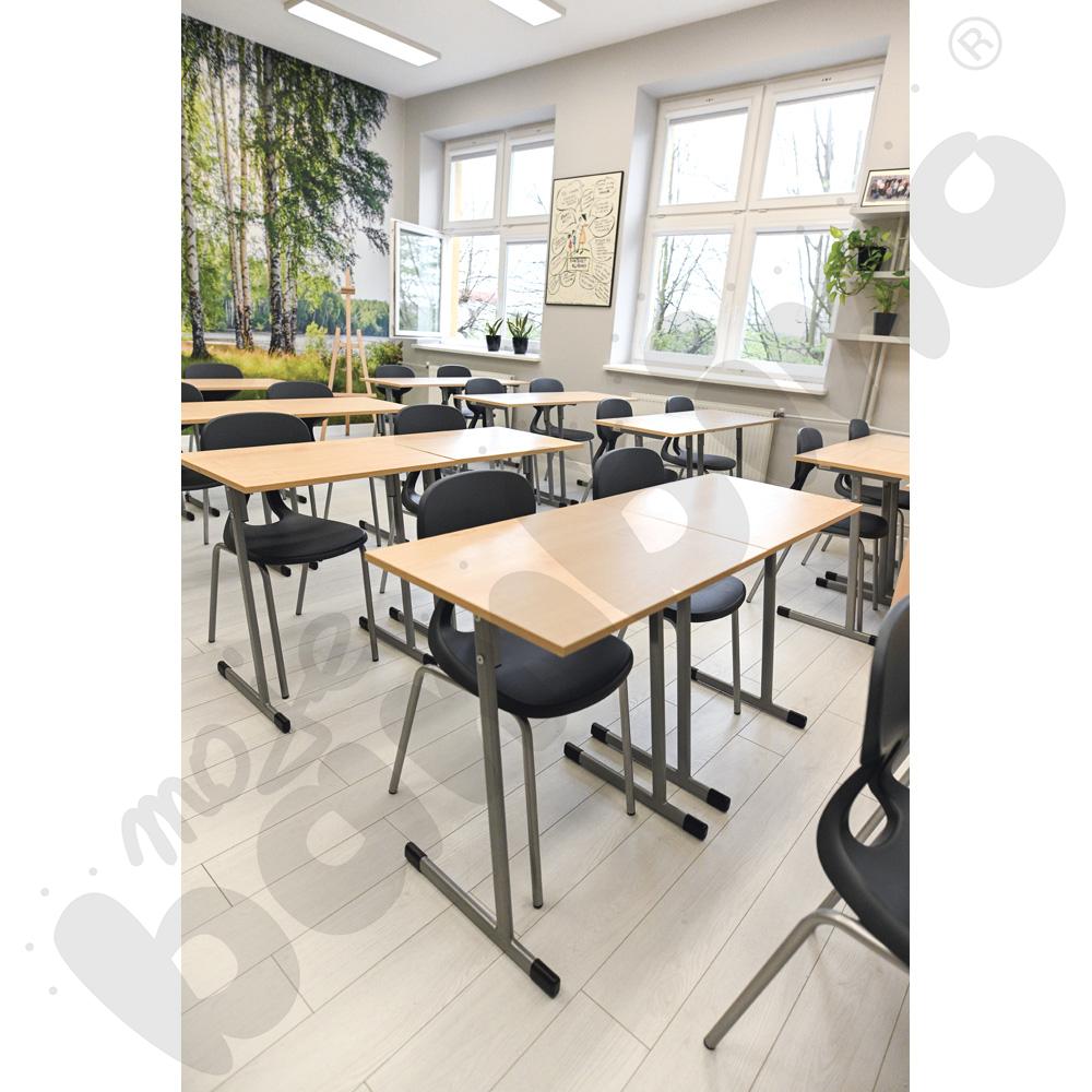 Stół T 70 x 50 rozm. 6, 1-os., stelaż aluminium, blat klon 375, obrzeże ABS, narożniki proste