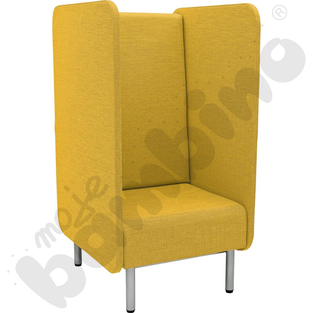 Fotel Inflamea 2 z wysokim oparciem, 1-os. - musztardowy