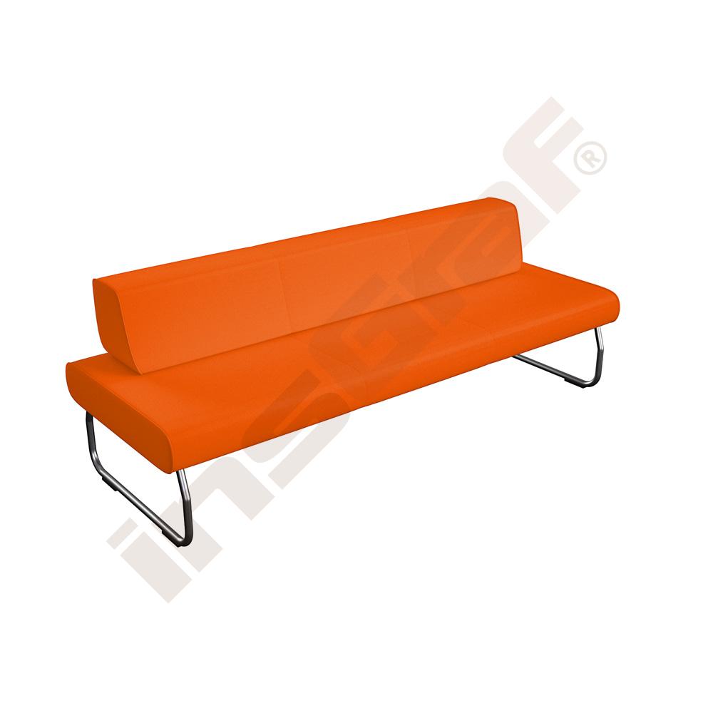 Modulový sedák  Legvan pro 3 osoby  s opěrkou, oranžový