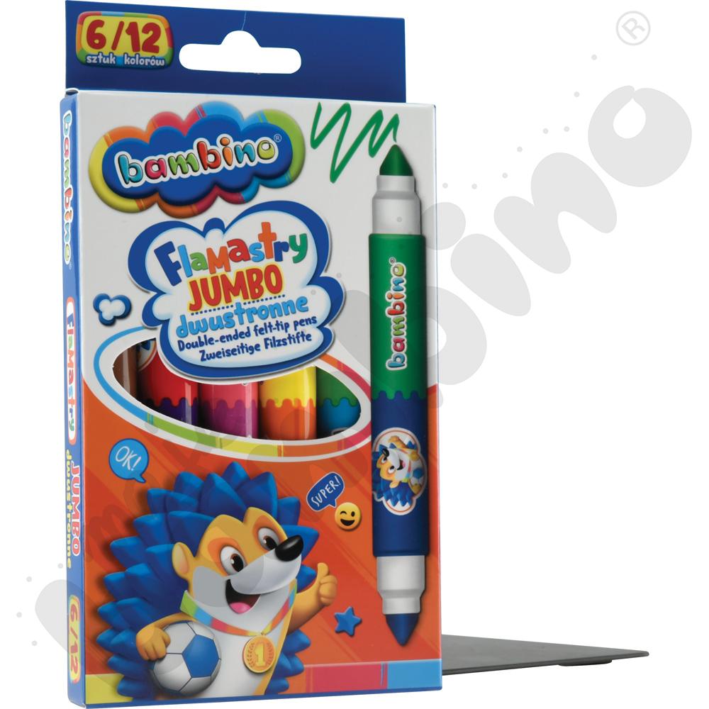 Flamastry dwustronne Jumbo BAMBINO, 12 kol.