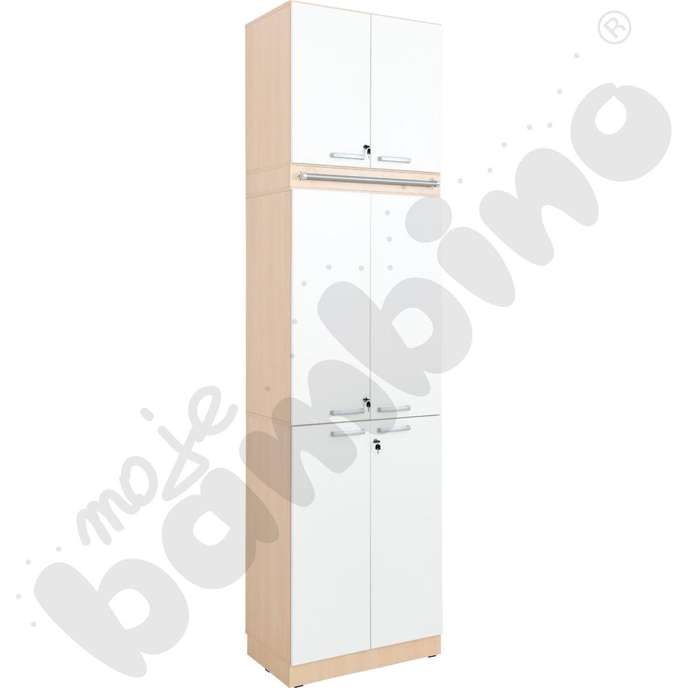 Grande - Wysoki regał z modułem do mocowania drabiny 42 - klonowo-biały