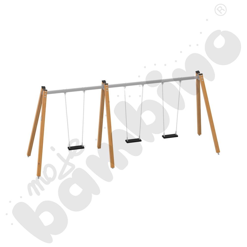 Quadro Simple - stelaż do huśtawki potrójnej - drewniana 