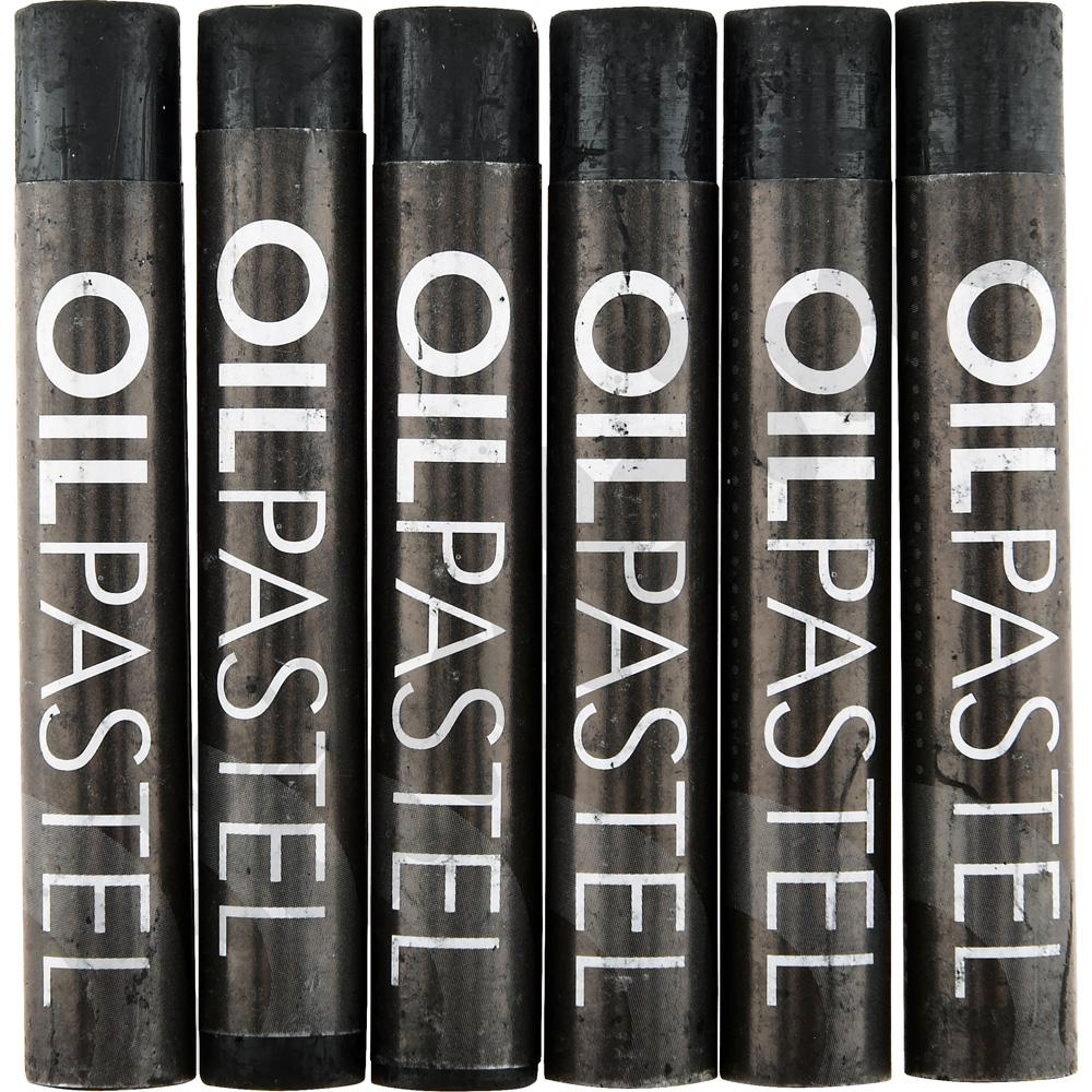 Pastele olejne 6 szt. czarne