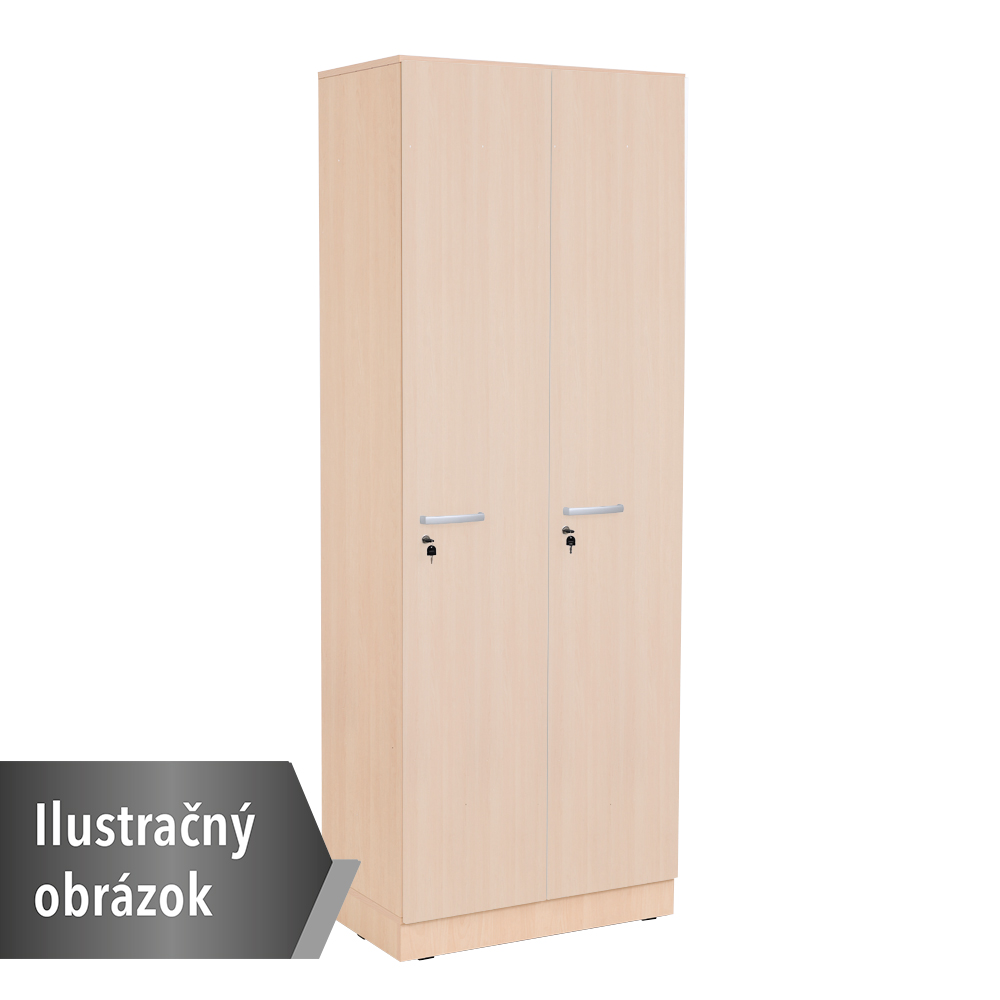 Šatňová skriňa Grande nízka pre 2 osoby, hĺbka 39,8 - javor 