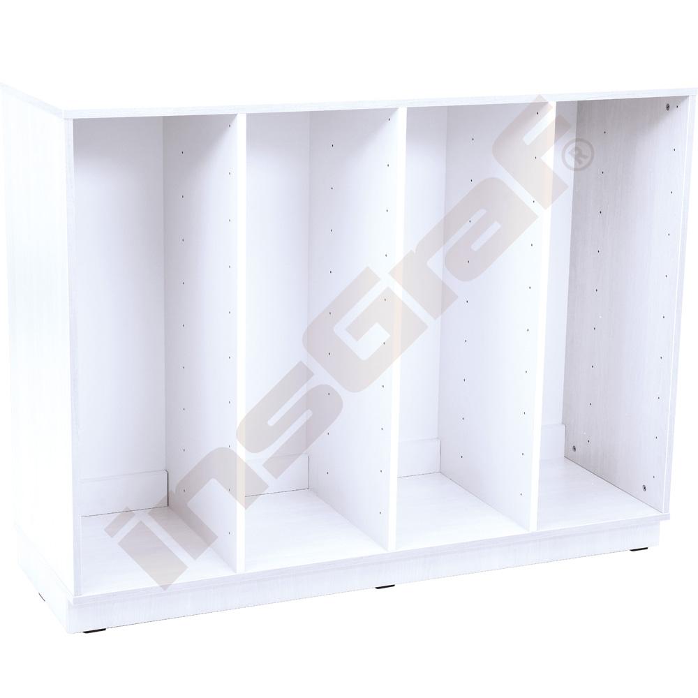 Quadro - skříňka M+ na plastové zásobníky - 4 sloupy, bílá