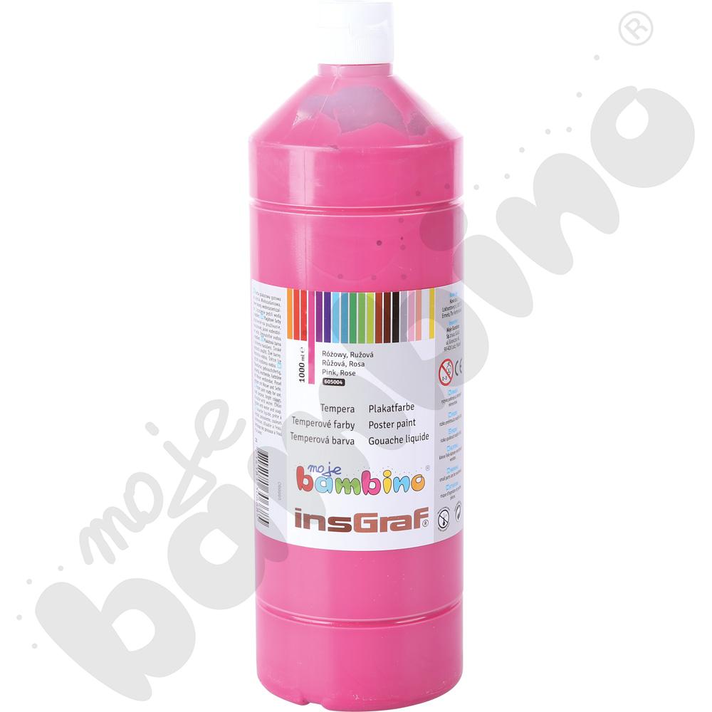 Tempera 1000 ml - różowa