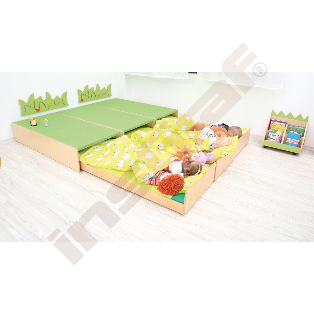 Pódium s výsuvnou postieľkou, výška 30 cm - bledozelené