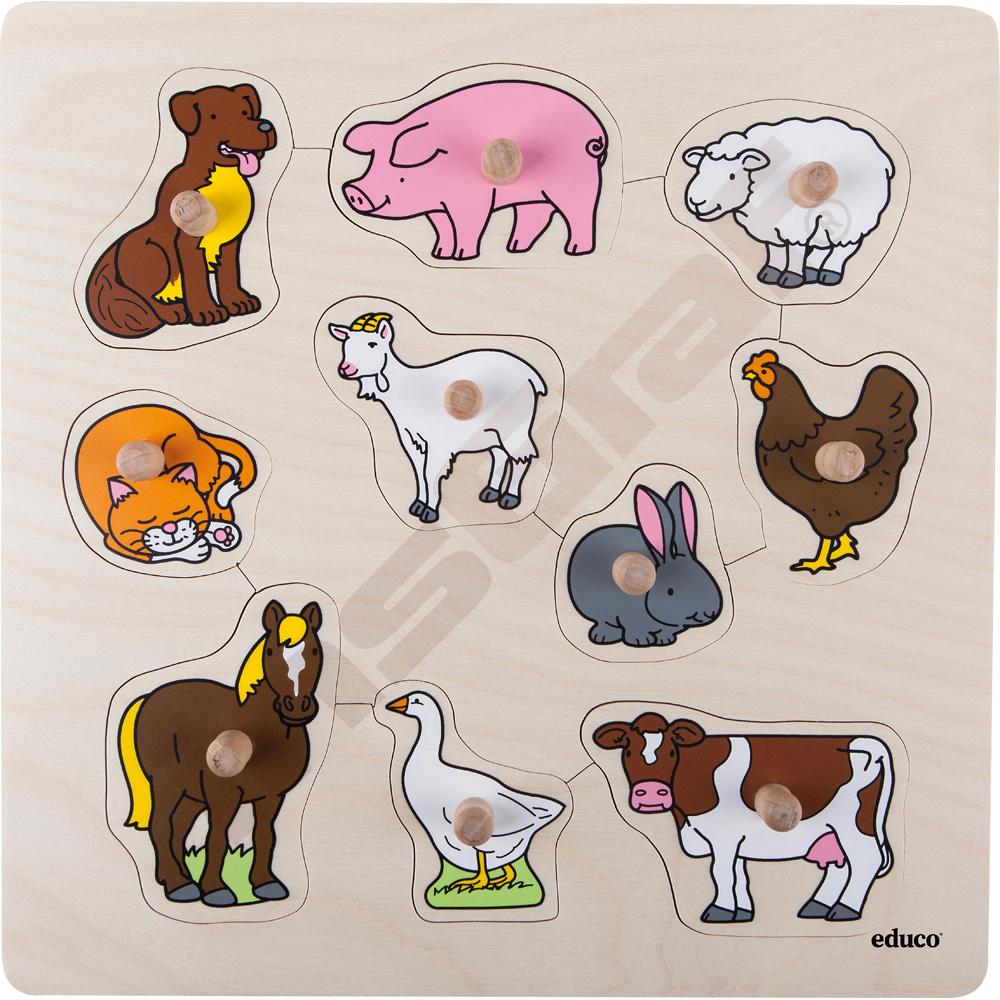 Drevené puzzle - hospodárske zvieratá