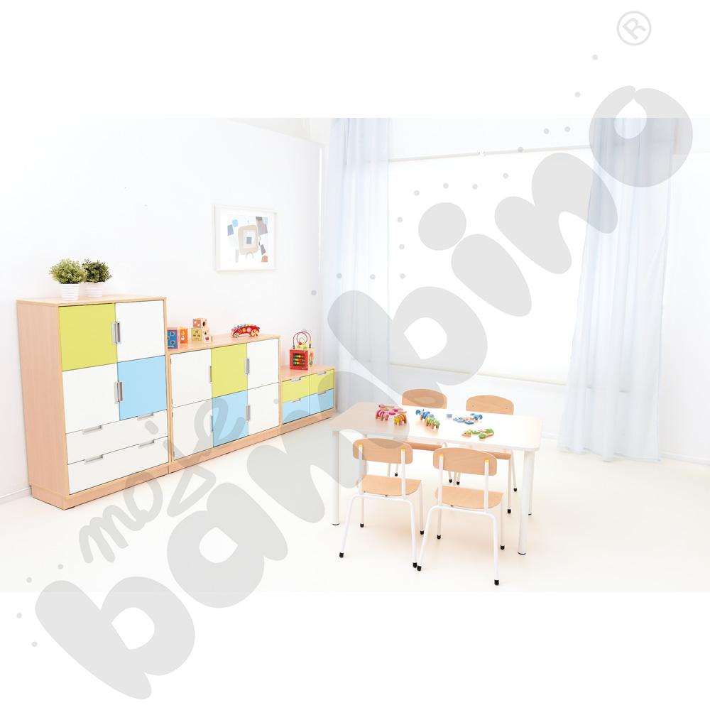 Quadro - szafka L na 2 szerokie szuflady, klon jasny