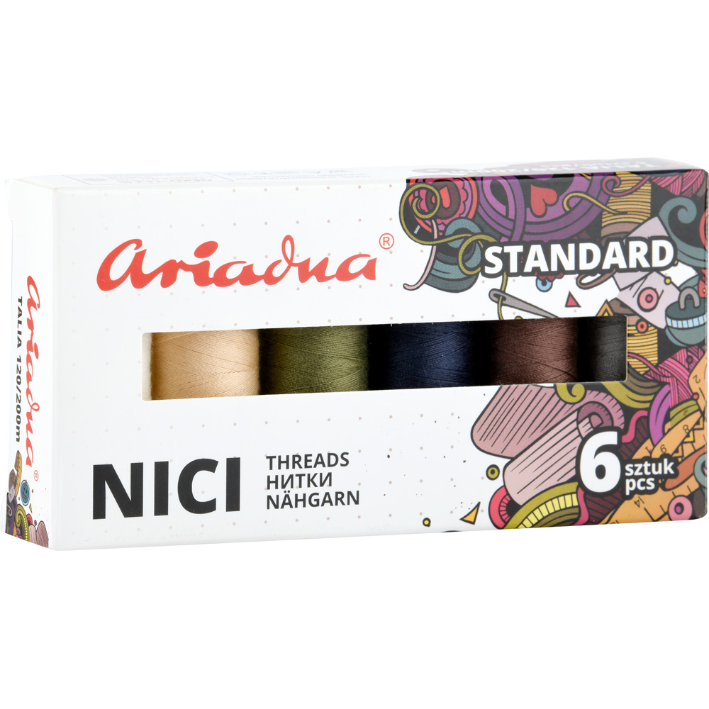 Zostava šijacích nití TALIA CASUAL, 6 farieb