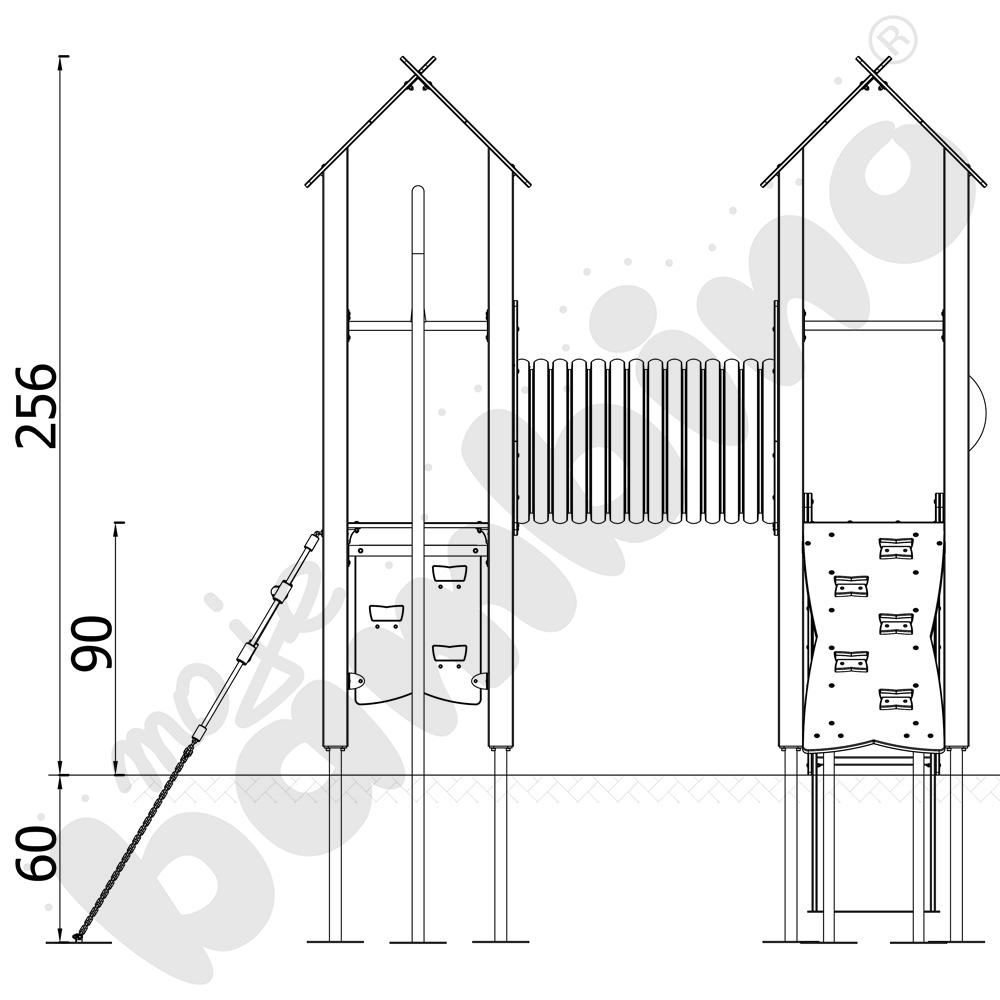 Zestaw Urbi 4, słupy drewniane A