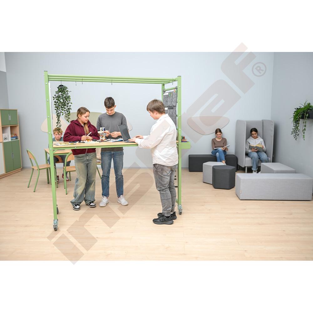 Mobiler Multifunktionstisch MultiDesk, mit Zubehör, Ahorn Jylland