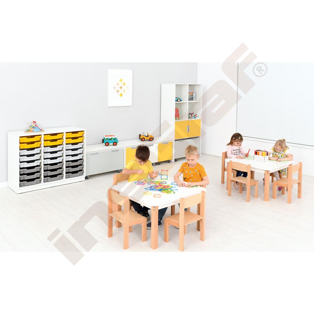 Regal M + 24 diverse Behälter, B 104 - weiß (Quadro 158W)