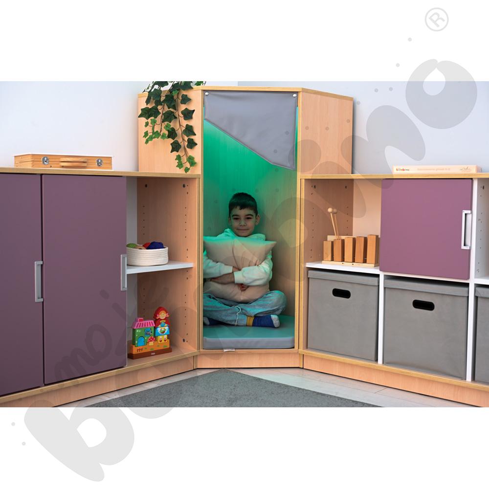 Quadro - kącik wypoczynkowy rogowy, klon jasnyowo-szary