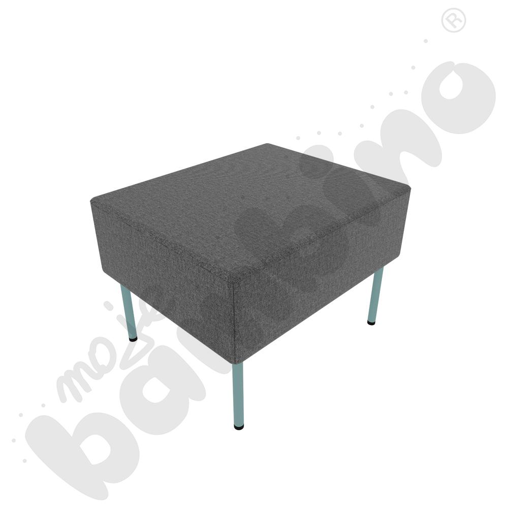 Pufa Versa 60x50 cm z filcowymi stopkami, stelaż turkusowy, tkanina RO39