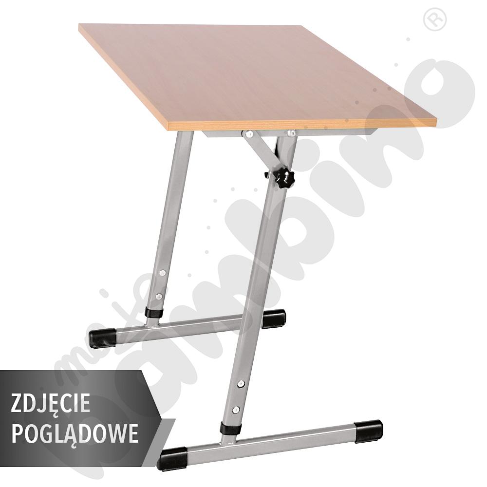 Stół T pochyły 70x50 rozm. 3–4, 1os., stelaż żółty, blat HPL klon, PO, narożniki zaokrąglone