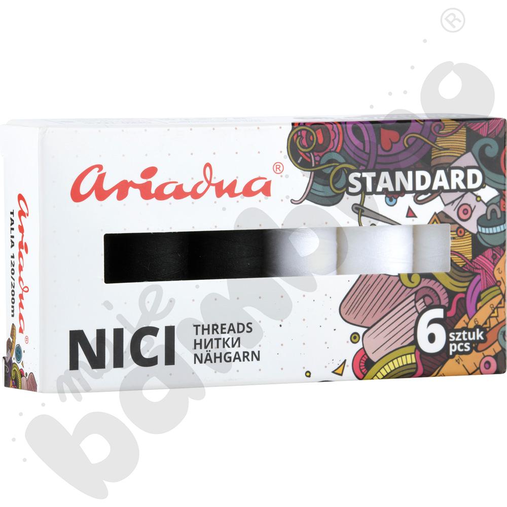 Zestaw nici TALIA WHITE&BLACK, 6 szpulek, 2 kol.